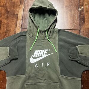 Nike Air Men's Green Pullover Hoodie Sweatshirt Small Get Over Fear‎ of Heights